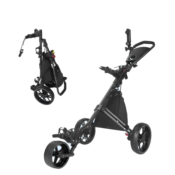 Golf Push Pull Vogn, Sammenklappeligt Design, Ergonomisk Håndtag,lys grøn