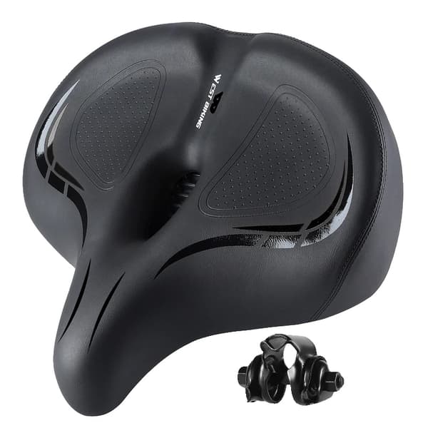 Cykelsadel, Stødabsorberende, Åndbart Design,Sort