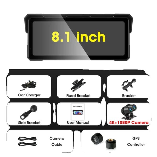 Motorcykel DVR GPS, Dubbel Bluetooth, Vattentät,DVR TPMS