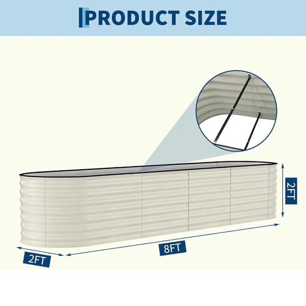 Höjd trädgårdsbädd, Hållbart material, Ergonomisk design,Vit 240x60x60cm