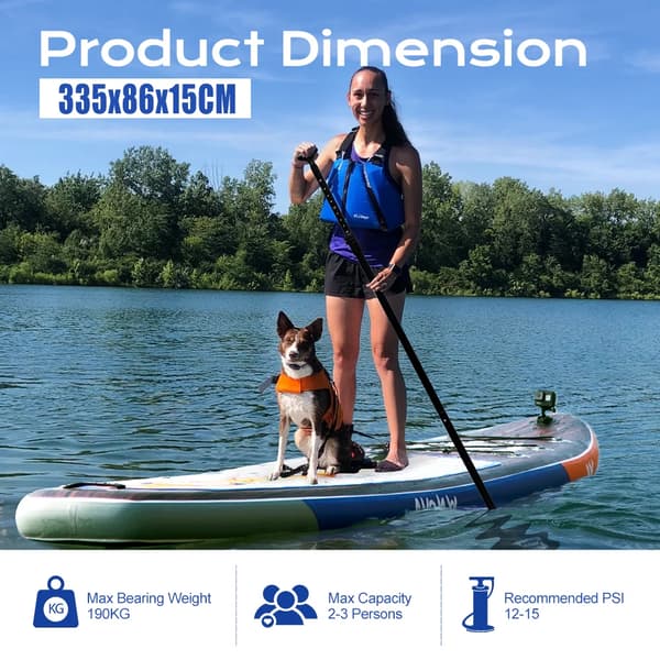 Paddle Board, Oppusteligt Design, Skridsikker Overflade,Kaffe