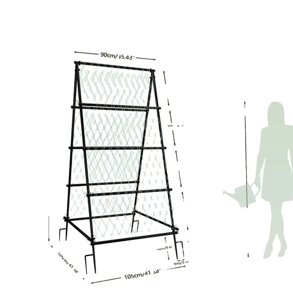 Trädgårdsgaller, A-ramdesign, Nylonnät,svart