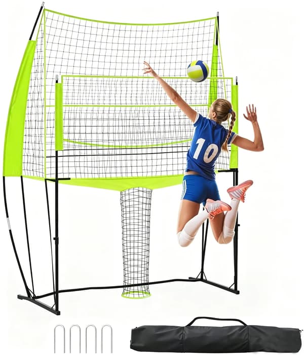 Volleyboldnet, Justerbar Højde, Holdbar Konstruktion,grøn