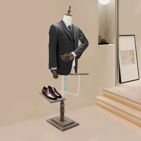 Mannequin, Overkropsdisplay, Justerbar Højde,Brun