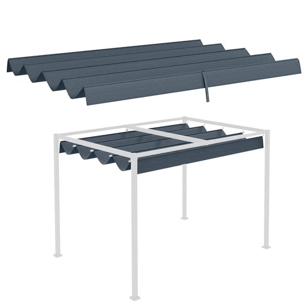 Pergola Tak, Hållbar Polyester, UV-Skydd,Mörkgrå, 286X245 cm-a