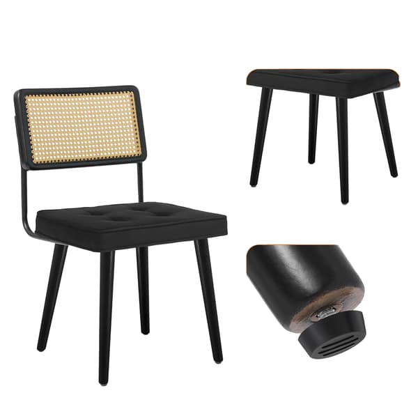 Spisestol, Elegant Design, Komfortabel Siddeplads,sort