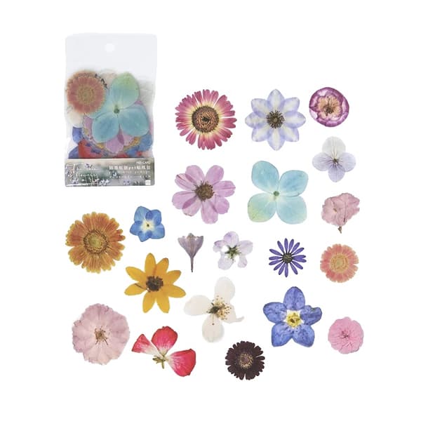 Blommiga klistermärken, 40 stycken, transparent design,1