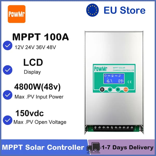 Solcellelader Controller, MPPT Teknologi, Flere Spændingskompatibiliteter,MPPT 100A