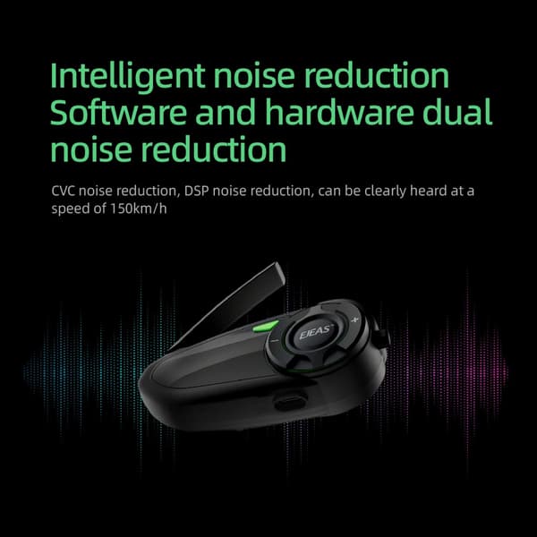 Motorcykel Intercom, Bluetooth 5.1, IP67 Vandtæt,1PC Q8
