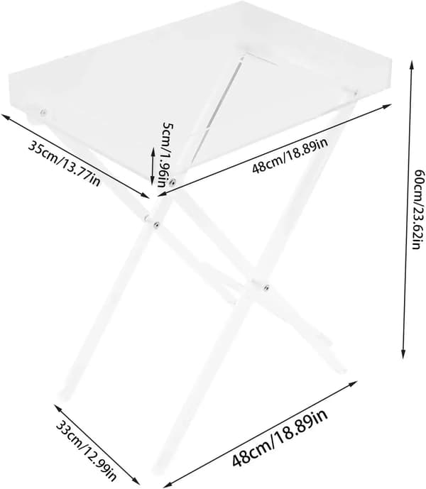 Akryl Sidobord, Fällbar Design, Mångsidig Användning,Transparent