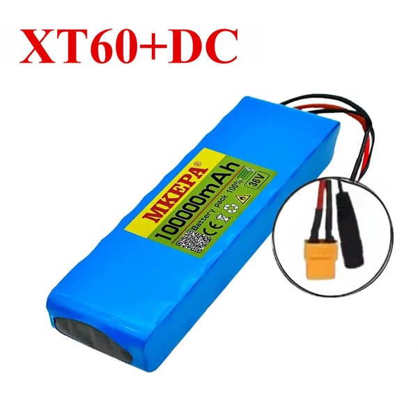 Litiumjonbatteripaket, 10500 mAh kapacitet, 36V spänning, XT60+DC