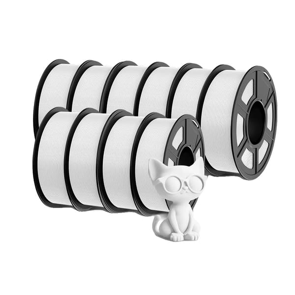 3D-printer filament, 1,75 mm diameter, boblefri ydeevne,PLA PLUS 10 Hvid
