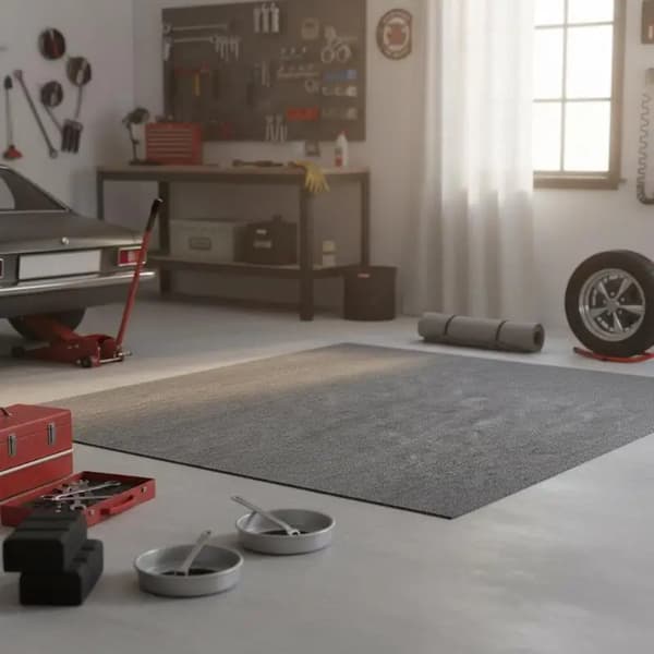 Garagegolvmatta, Oljeabsorberande, Slitstarkt Skydd, GRÅ