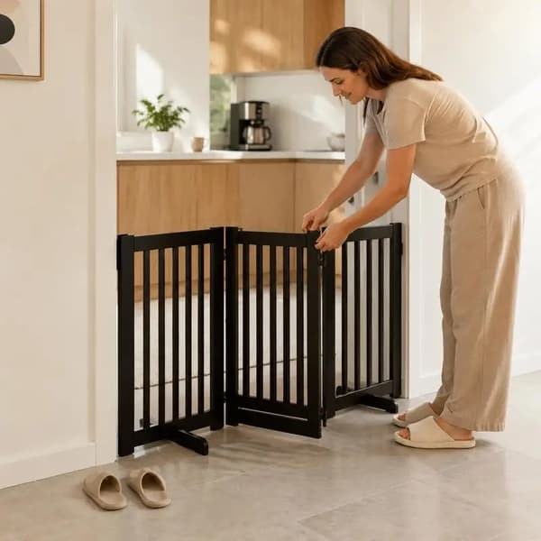 Hundesikkerhedsgitter, Justerbart Design, Kompakt og Sammenfoldeligt,1