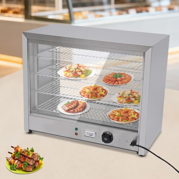 Maddisplayvarmer, 4 niveauer, justerbar temperatur,Sølv
