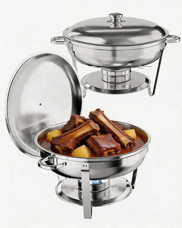 Chafing Dish Sæt, Rustfrit Stål, 4.7L Kapacitet,2-delt sæt
