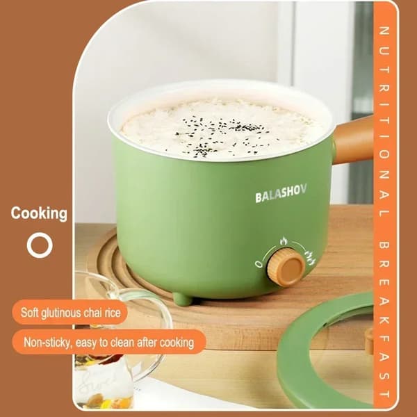 Elektrisk Hot Pot, Multifunktionel, Non-Stick Design,grøn, EU