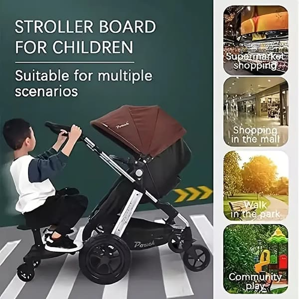 Pushboard, Justerbart Design, 360° Mobilitet,sort