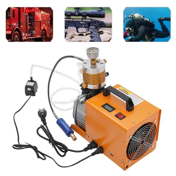 Elektrisk Luftkompressor, 4500PSI Maksimalt Tryk, Kompakt Design,Appelsin