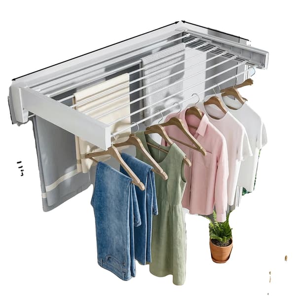 Utdragbar Handdukshängare, Fällbar Design, Väggmonterad,100CM 8 poler, L-a