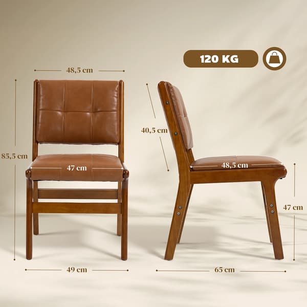 Middagsstol, Retro-Modern Design, Komfortabel Siddeplads,Brun