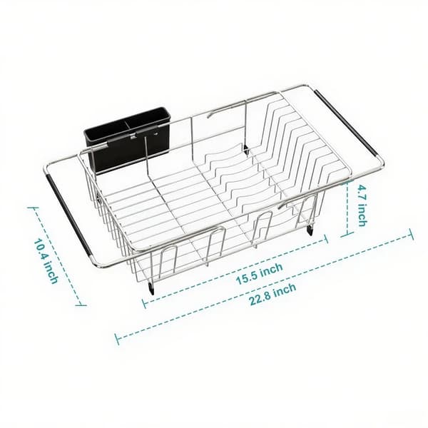 Köksavloppställ, Justerbar Storlek, Rostfritt Stål Material,silver
