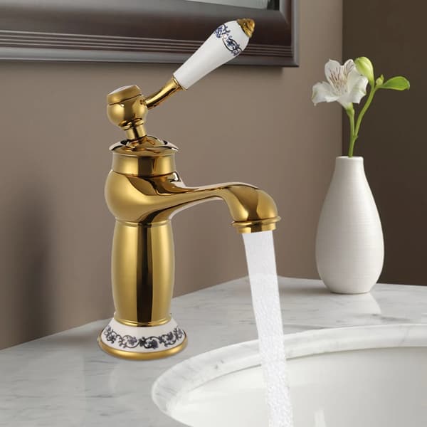 Basin Mixer Tap, Messing Konstruktion, Stilfuld Antik Design,Guld