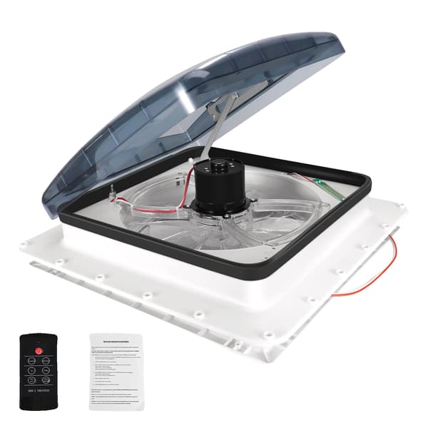 RV Ventilationsfläkt, 3-hastighets fjärrkontroll, automatisk regnsensor,Blå