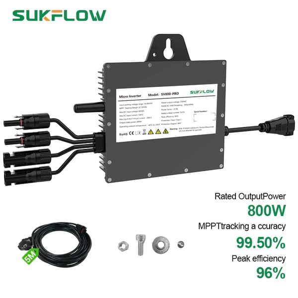 Mikroinverter, Smart Enhetskontroll, Certifierad Säkerhet,230V, 22-50V, SV800-EU