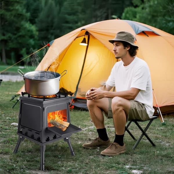 Campingkomfur, Bærbart Design, Multifuelkapacitet,sort