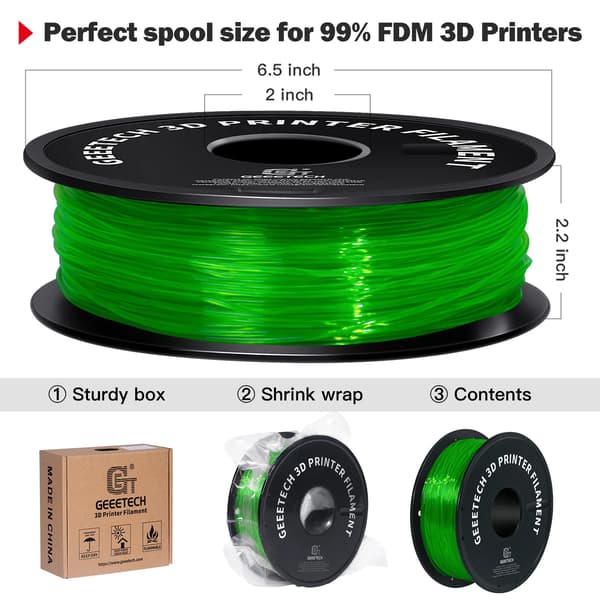 TPU Filament, Flexibelt Material, Lätt att Skriva Ut,Grön