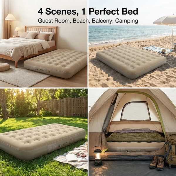 Campingbed, Snabb Uppblåsning, Hållbar Design,Enkel