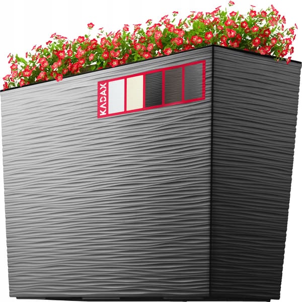 Blomsterkrukke, Holdbart Design, Indbygget Vandingssystem,Lys Grå