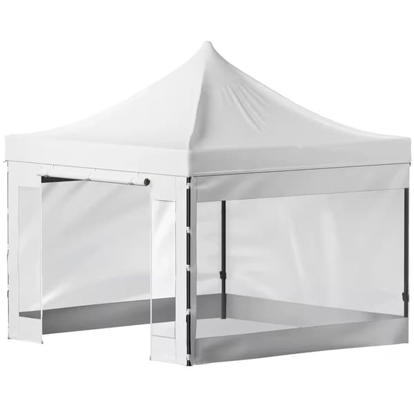 Pop Up Tält, Vattentäta Material, Bärbar Design, 10x10ft vit