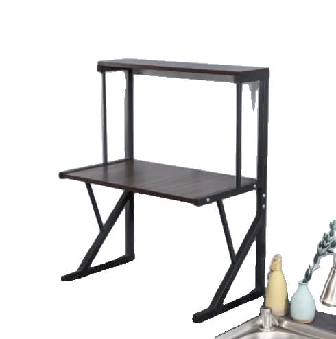 Mikroovnshylde, Alsidig Opbevaring, Nem Installation,sort, XL, 2-tier