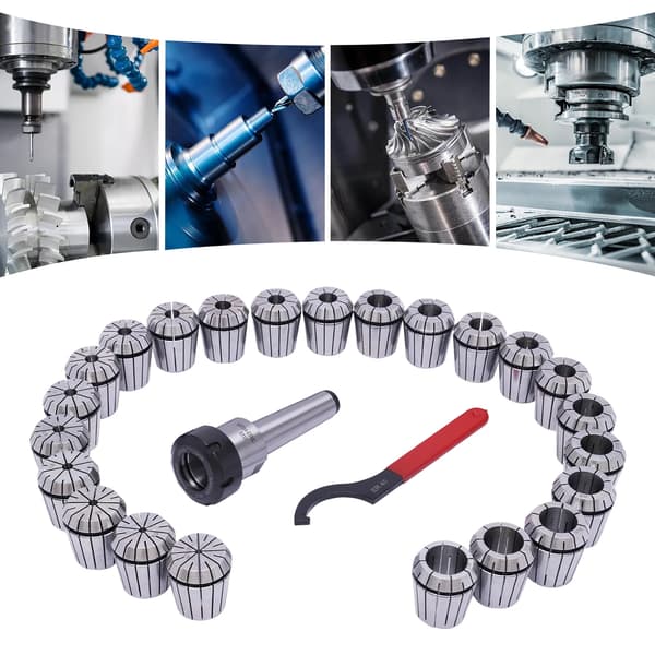 Collet Set, 23 delar Hög Precision, Hållbart Fjäderstål,Silver