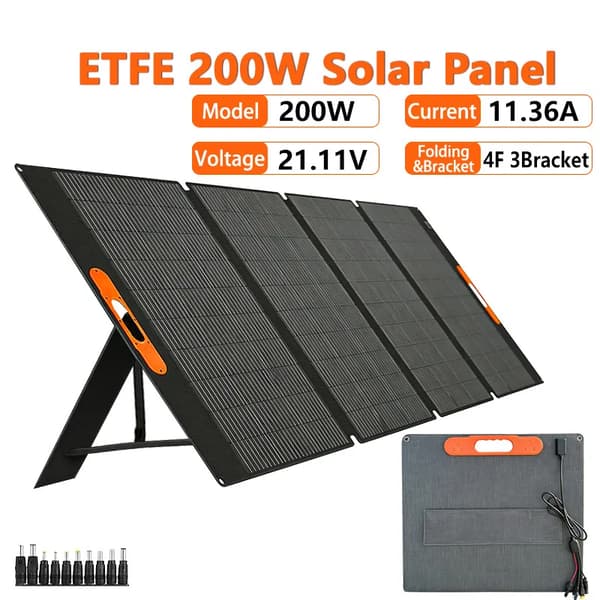 Solpanel, Fällbar, Hög Effektivitet,5-I-1-ETFE 200W