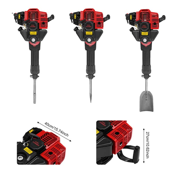 Trægraver, Benzinmotor, Multifunktionelt Design,sort