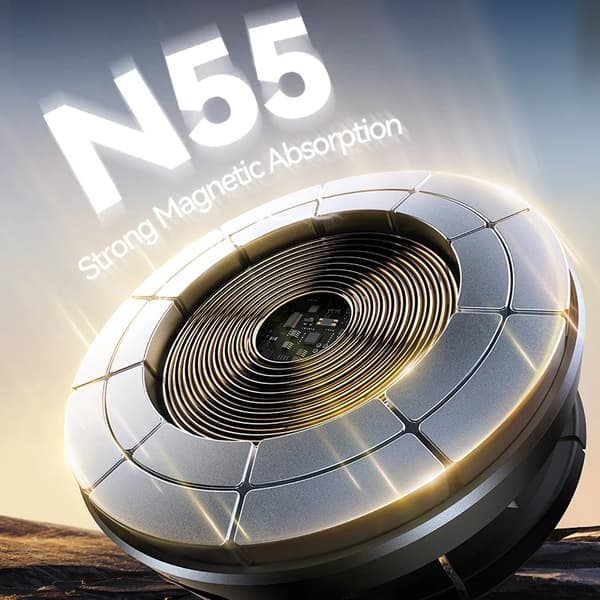 Magnetisk Bilmontering, 15W Trådløs Opladning, 360° Rotation,sort
