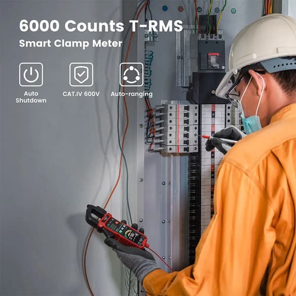 Klämmätare, 6000 räkningar display, automatisk räckvidd,KC602
