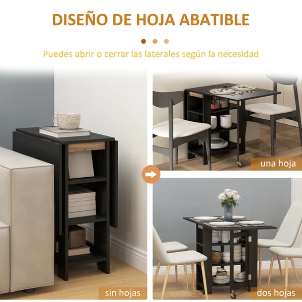 Spisebord, Foldbart Design, Moderne Stil,sort