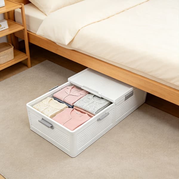 Förvaringslåda, Hållbart Material, Platsbesparande Design,VIT