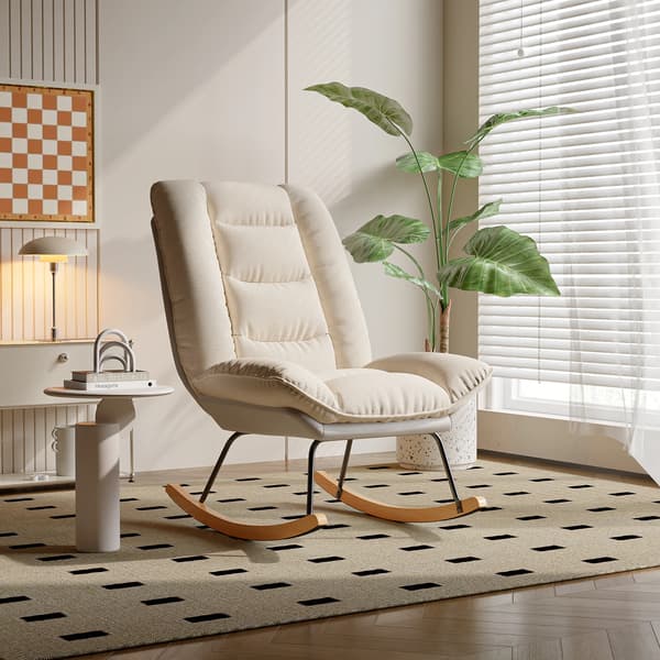 Lænestol, Justerbar Tilbagelæning, Elegant Design,Beige3