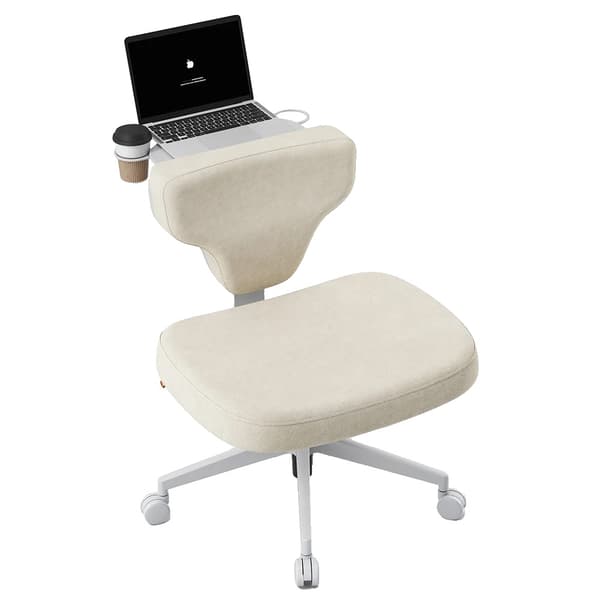 Stol, Ergonomisk Design, Justerbar Ryglæn,Abrikos