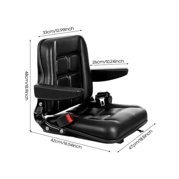 Gaffeltrucksäte, Ergonomisk Design, Justerbara Säkerhetsfunktioner, svart