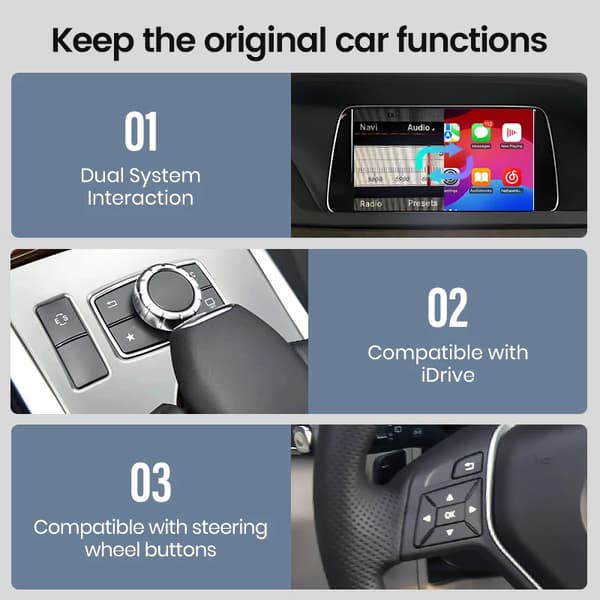 Trådløs CarPlay og Android Auto Dekoder, Multi-Model Kompatibilitet, Nem Installation,Becker til NTG 4.5