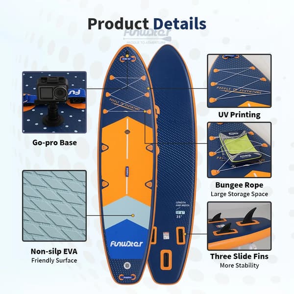 Paddleboard, Hög Lastkapacitet, Komplett Tillbehörsset,Haj 11.6“
