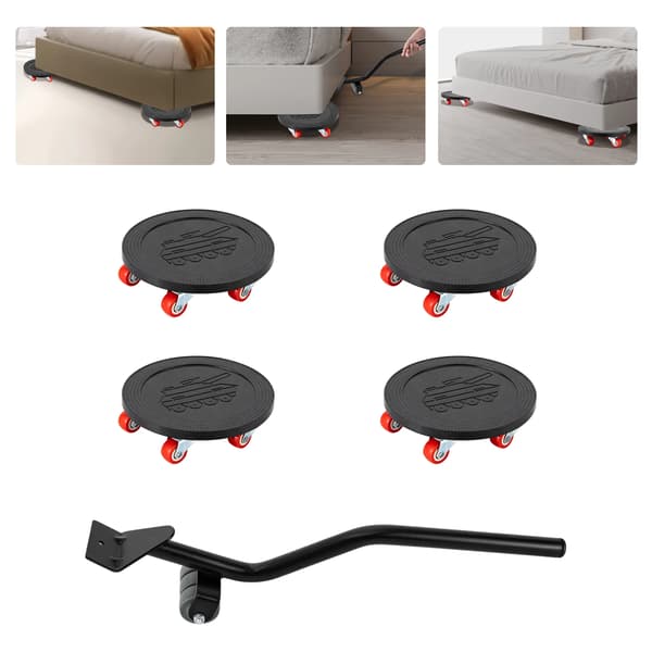 Møbelhjul, 360° Rotation, Holdbare Kompositter,sort