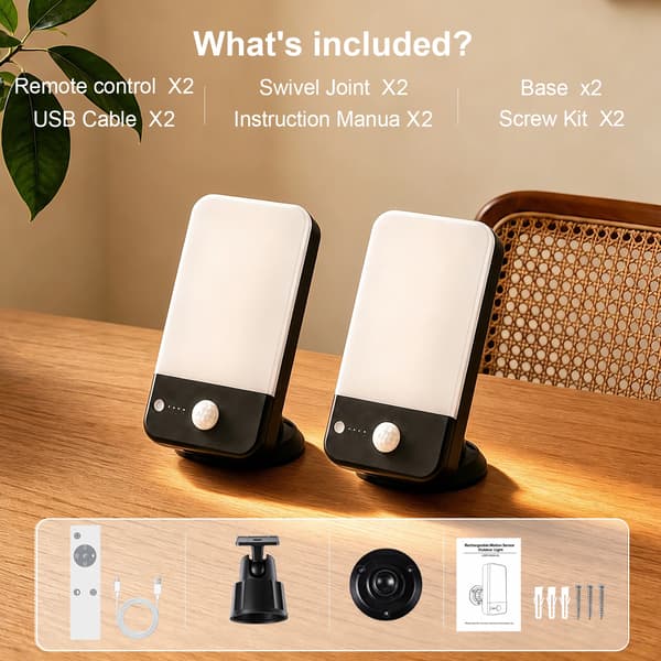 LED Vägglampa, 360° Rotera, Vattentät,2PCS