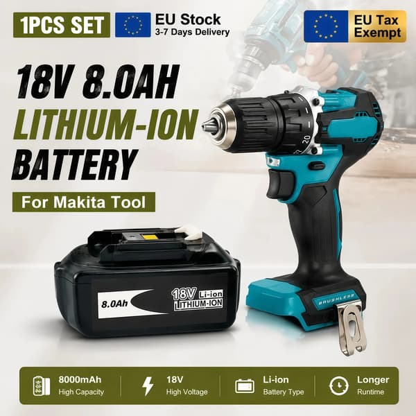 Universal Oplader, 8000mAh Kapacitet, Hurtigopladningsfunktion,1PCS-DDF487, 18V-c